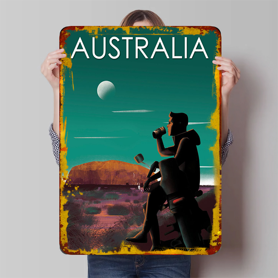 Home Office Australia - Australia Landscape Rustic Metal Wall Art