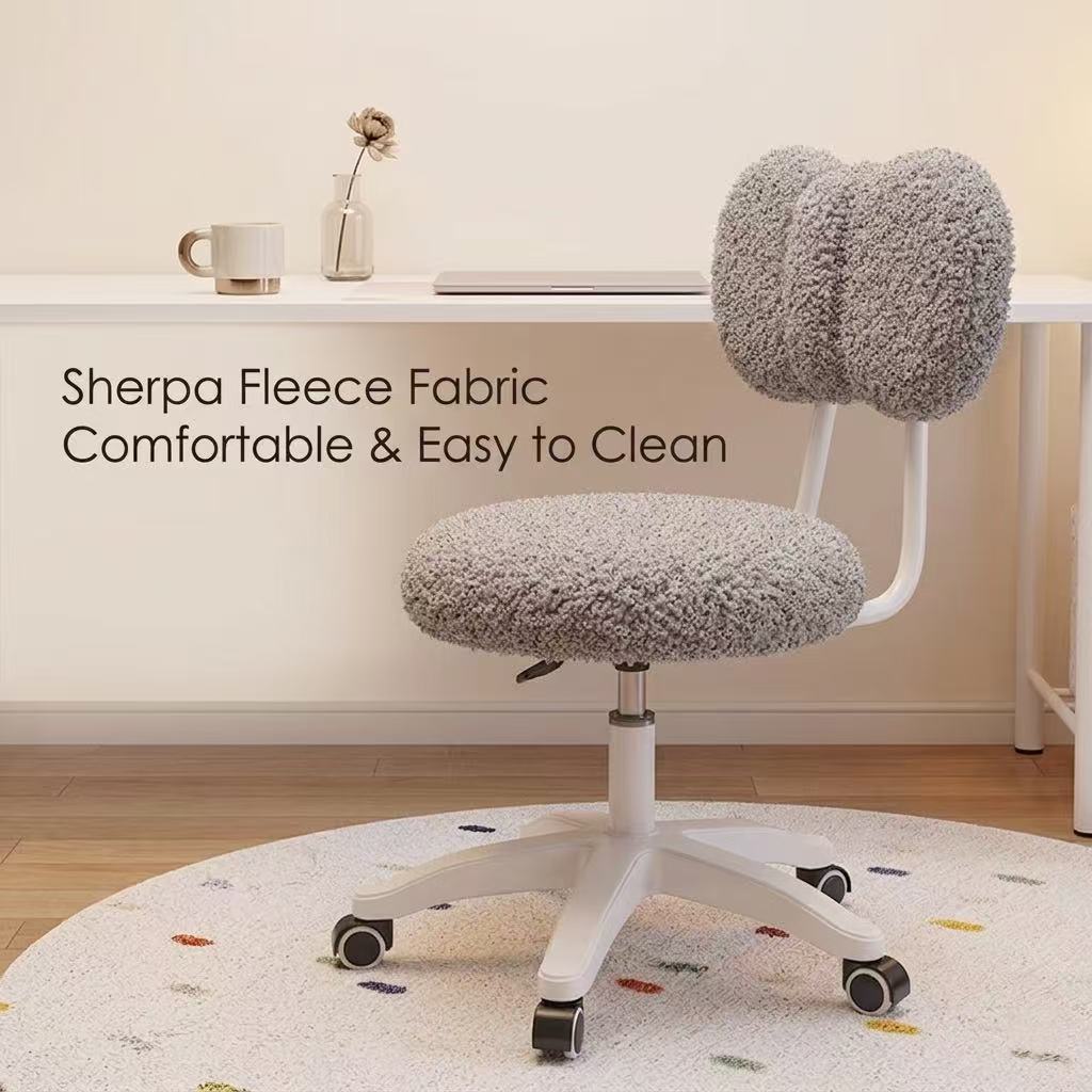 Cute Boucle Swivel Office Chai - Home Office Ergonomics 评论和价格