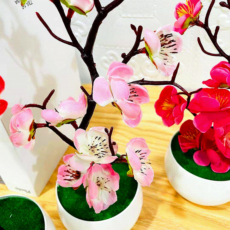 Simulation Plum Flower Pot Pla - Home Office Simulator 评论和价格