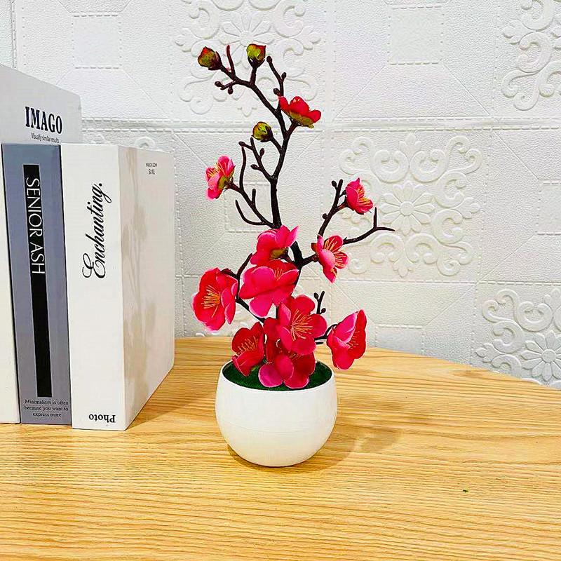 Simulation Plum Flower Pot Pla - Home Office Simulator 评论和价格