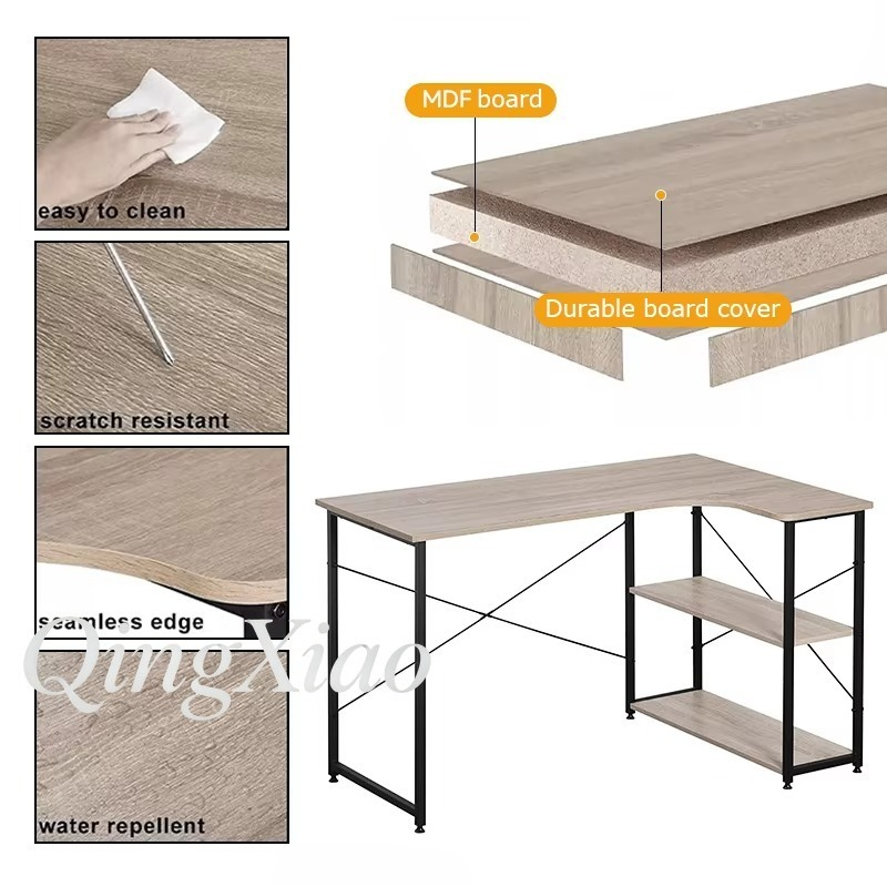 L Shaped Corner Desk With Book - Home Office Desk With Drawers 评论和价格