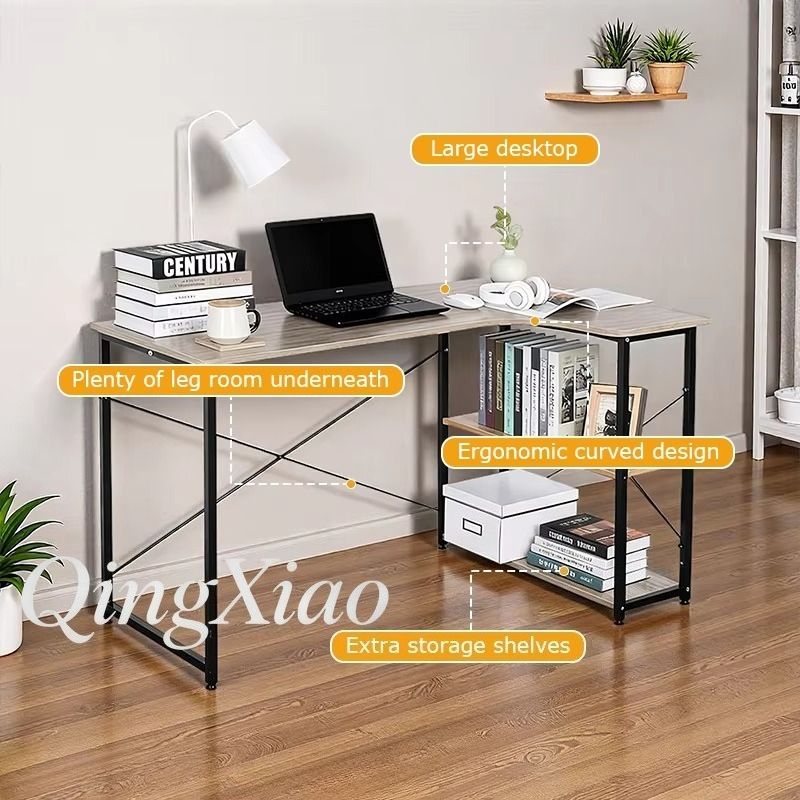 L Shaped Corner Desk With Book - Home Office Desk With Drawers 评论和价格