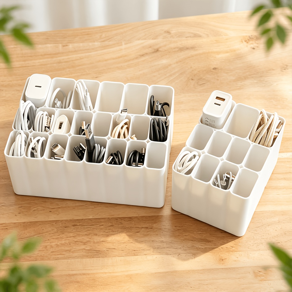 1pc 11/22-Slot USB Cable Organ - Home Office Desk With Drawers 评论和价格