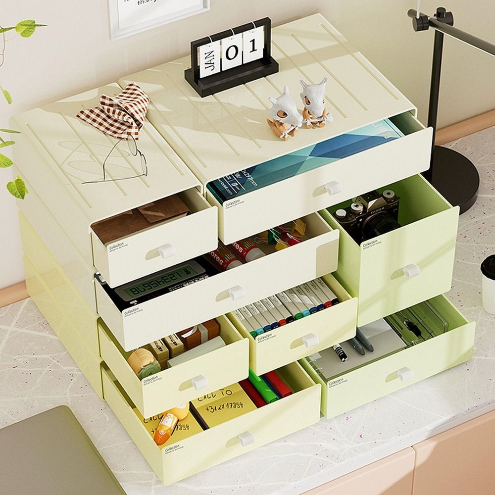 Colorful Desktop Stackable Org - Home Office Desk With Drawers 评论和价格